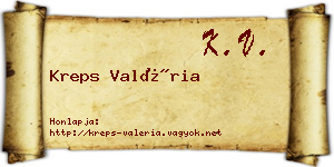 Kreps Valéria névjegykártya